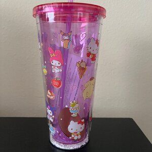 Sanrio Hello Kitty And Friends Plastic Cup Tumbler With Straw 32oz NEW